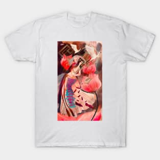 Gaia camellia crane Manga Japanese style T-Shirt